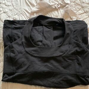 lululemon athletica Black Crop Fitted Tank Top with Bib Collar